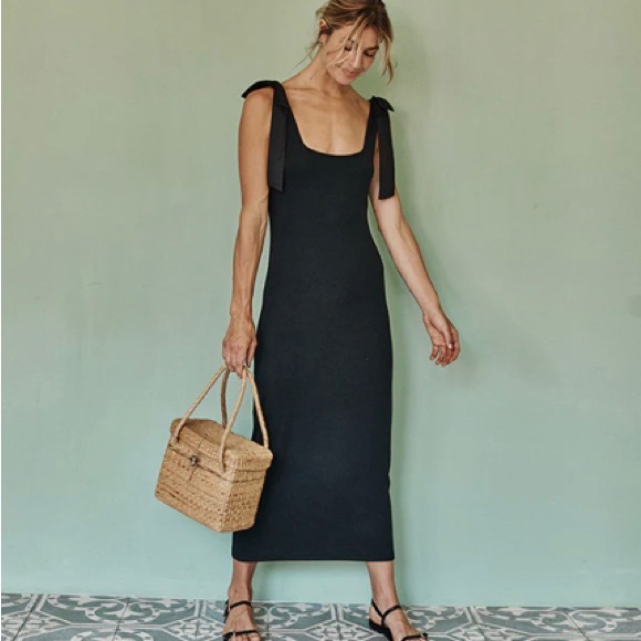 summersalt Dresses & Skirts - ◼️NWT - SUMMERSALT = THE SOFTEST RIBBED TIE-SHOULDER MAXI DRESS - SIZE M◼️